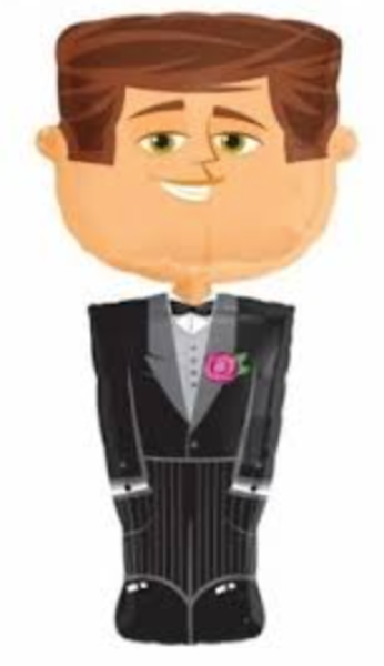 XXL Walking Balloon - Hochzeit, Bräutigam - ø 127cm